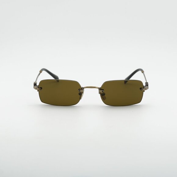 Miu Miu MUB50S 26C09Z Sunglasses Gold Rectangle Frame, Brown Lenses main image 10